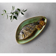 Блюдо треугольное глубокое 35.5X18.8см  Stonecast Samphire Green  Churchill ПОД ЗАКАЗ упаковка-6шт