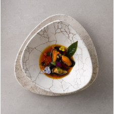 Салатник треугольный глубокий 18,5см Studio Prints Kintsugi Agate Grey Churchill ПОД ЗАКАЗ упаковка-