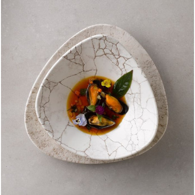Салатник треугольный глубокий 18,5см Studio Prints Kintsugi Agate Grey Churchill ПОД ЗАКАЗ упаковка-