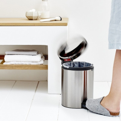 Бак для мусора NewIcon Pedal Bin 5 л , d.27 h 29, ведро-пластик
