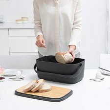 Хлебница с ручкой 39,5*25,5*16,3см, крышка- доска/поднос для нарезки хлеба