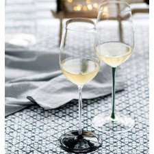 Бокал FATTO A MANO для белого вина RIESLING/ZINFANDEL  0,395 л зеленая ножка,подарочная упаковка